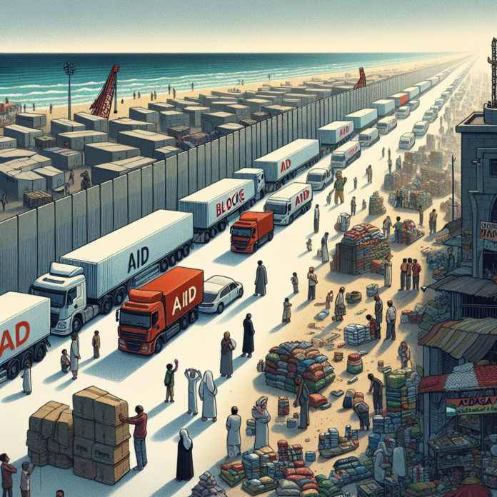 Humanitarian crisis Gaza with aid not reaching Palestinians
