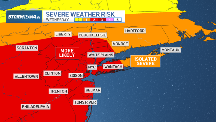 Tornado threat for part of NJ as part of Wednesday storms – NBC New York