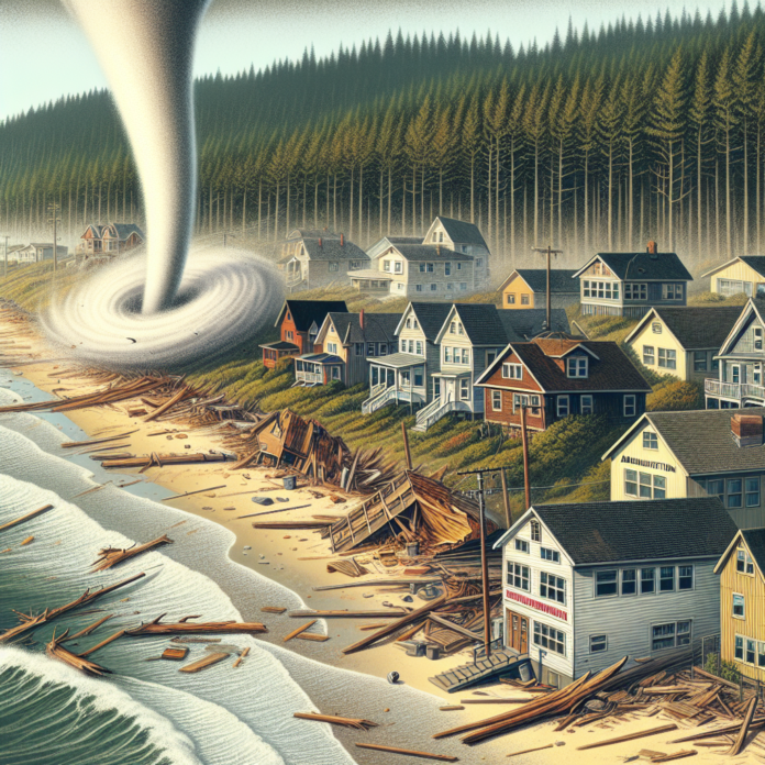 Rockaway Beach Tornado – EF0; Waterspout comes ashore, Damages homes, fences, NKN School District Administration Buildings November 11 - Tillamook County Pioneer